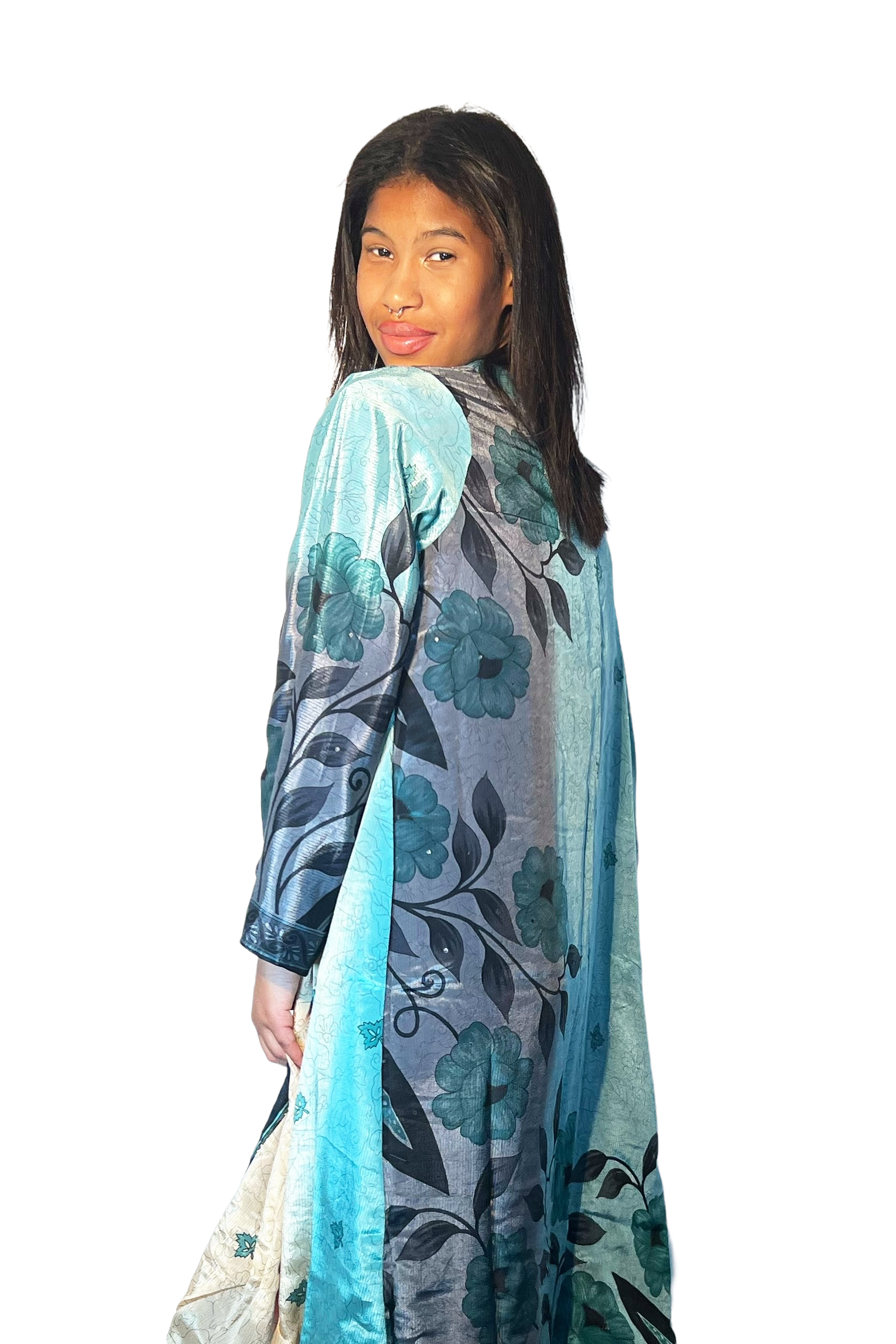 Kinomy - Vendita all'ingrosso Kimono - Donna - Kimonos medi reversibili in seta riciclata (100 cm) confezione da 2015