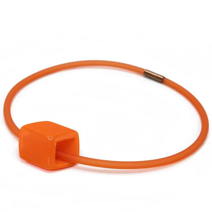 Cadena de GOMA de 1 línea con Cubo Naranja - COLECCIÓN DE FIESTA - para venta al por mayor de FATES, style with a story