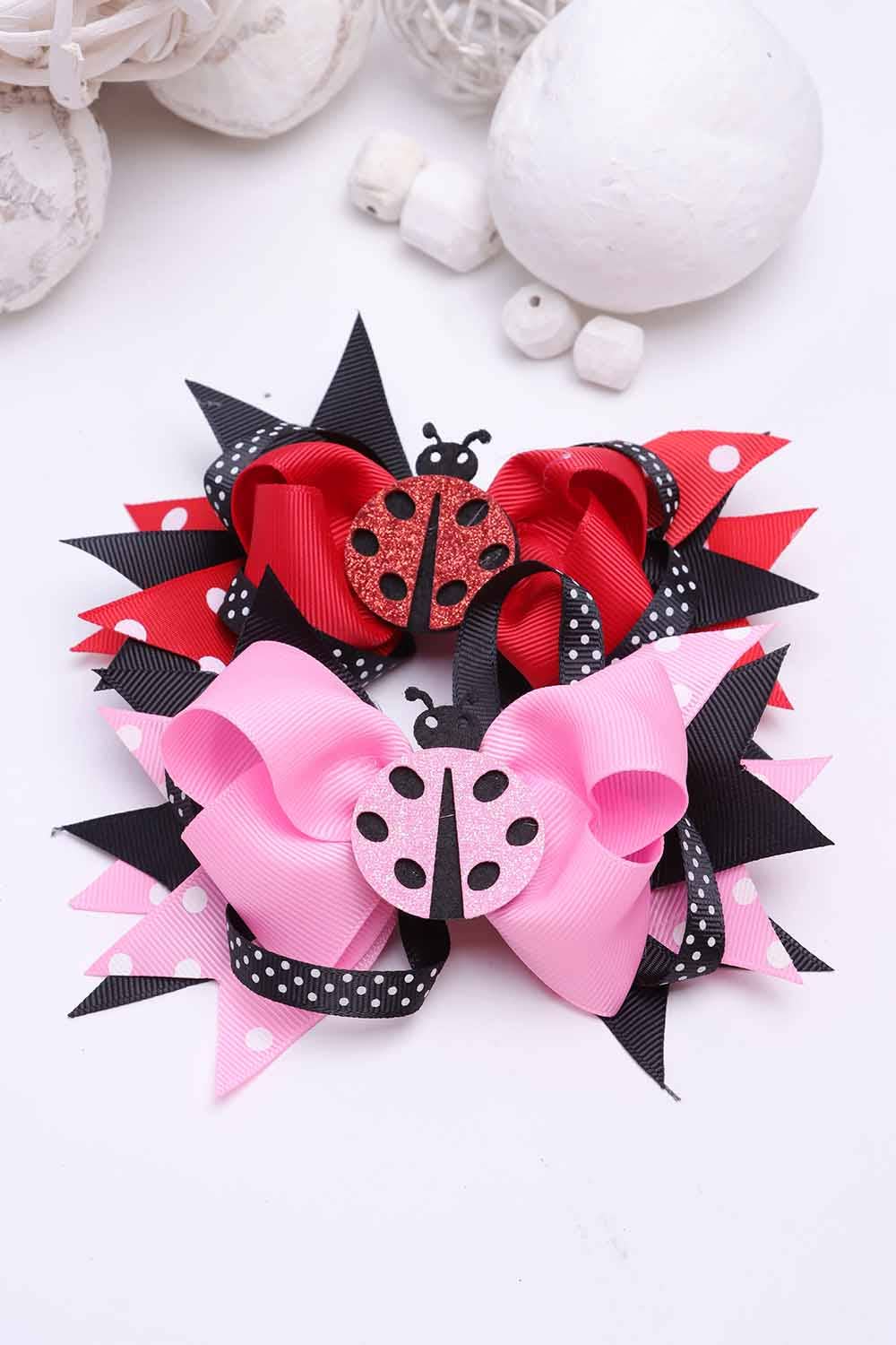 Jaylanie - Wholesale Hair Bow - Kids - H622 | Lady Bug Hair Bow2
