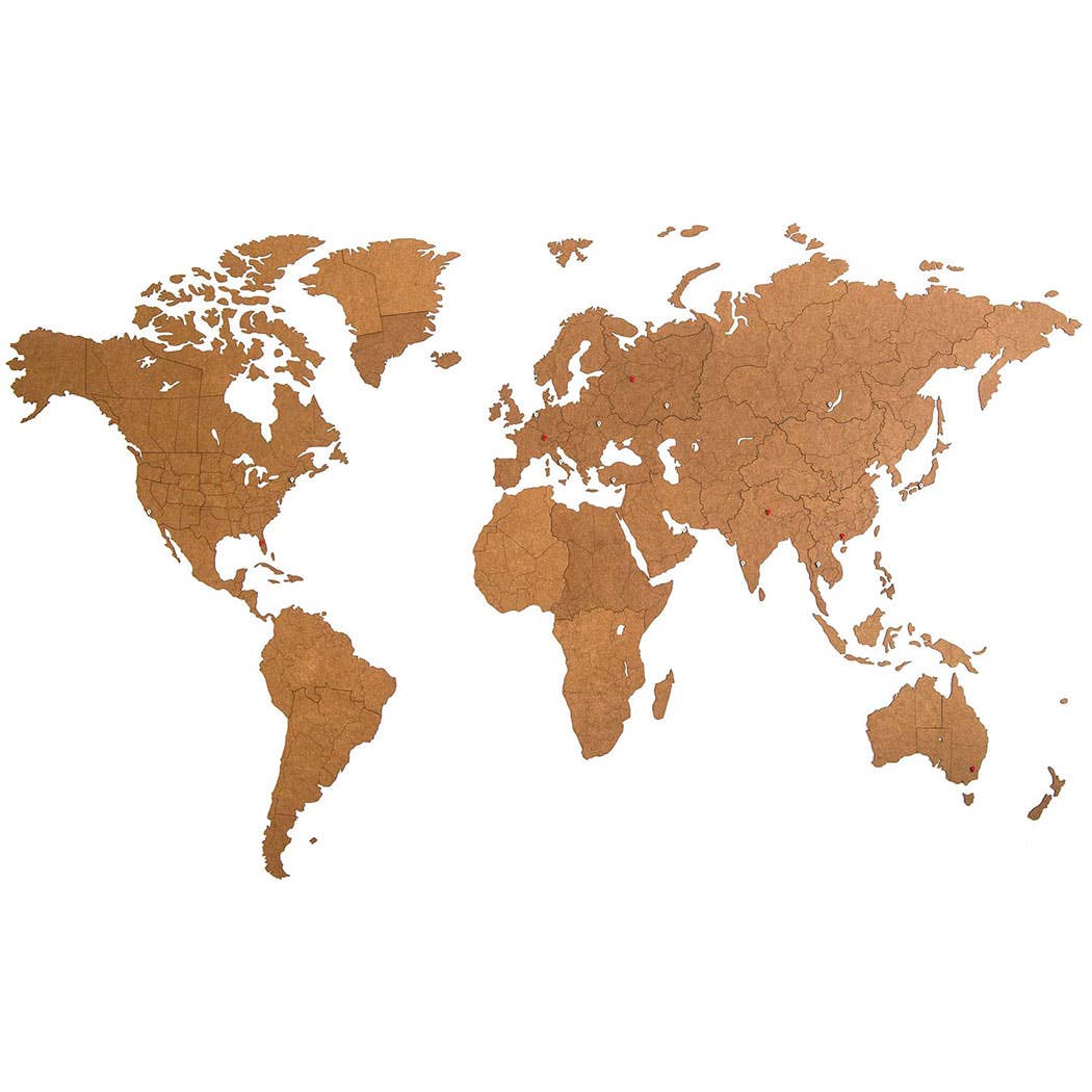 Wooden Amsterdam – Engroshandel DIY-hobbysæt – Verdenskort af træ - DIY - GIANT - Brun HDF1