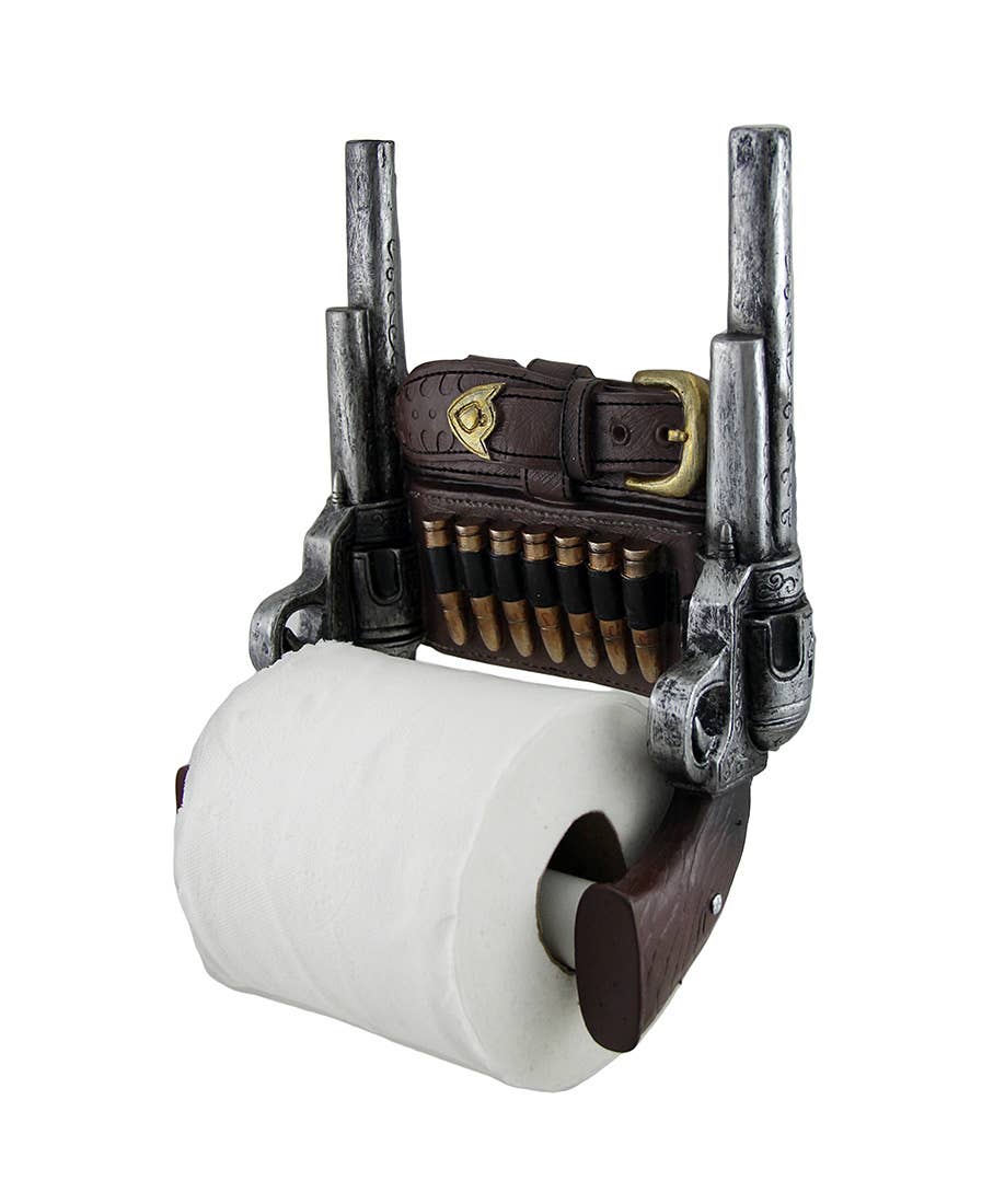 Zeckos - Venta al por mayor Soportes para papel higiénico - Soporte para rollo de papel higiénico Wipe of the Wild West Six Shooter2