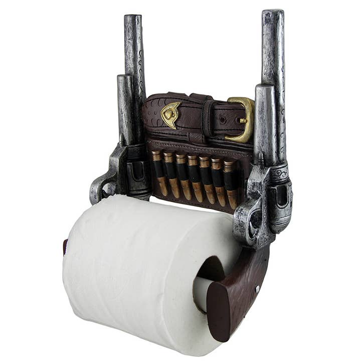 Zeckos - Venta al por mayor Soportes para papel higiénico - Soporte para rollo de papel higiénico Wipe of the Wild West Six Shooter2
