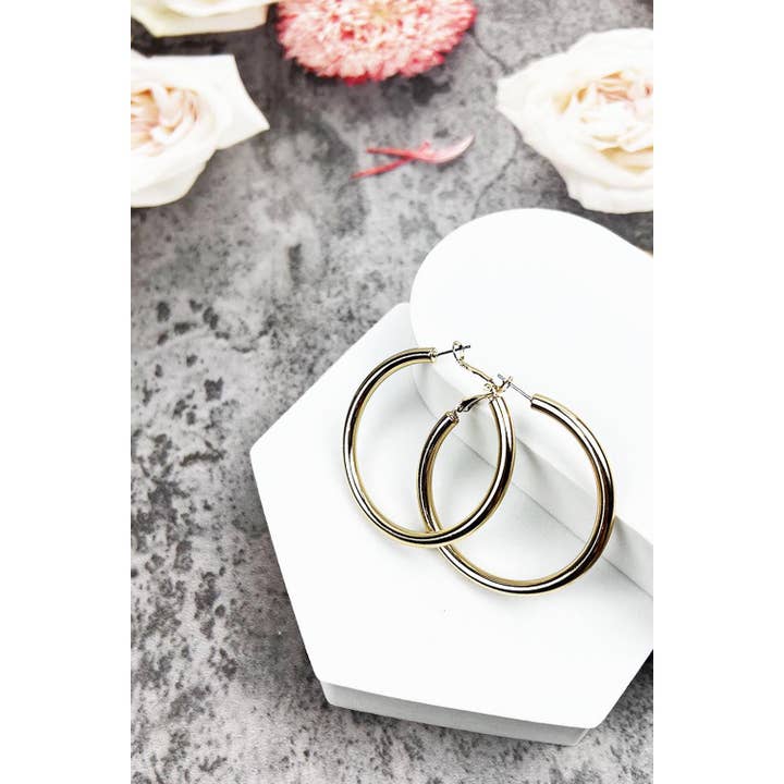 JHP Collection - Wholesale Hoop Earrings - 2 INCHES HOLLOW ROUND HOOP EARRING