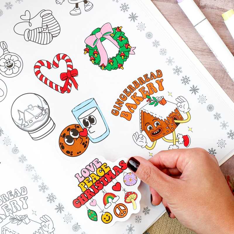 Simon & Schuster - Wholesale Coloring & Activity Book - Kids & Baby - Christmas Vibes Coloring Stickers by Editors of Thunder Bay Press3