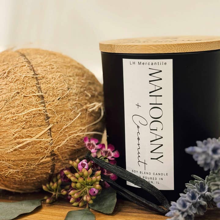 LH Mercantile - Wholesale Jar/Filled Candle - Mahogany + Coconut Boutique Candle0