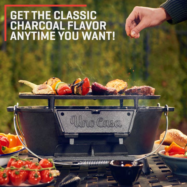 Uno Casa - Wholesale Outdoor Grill Tools - Uno Casa Hibachi Grill - Pre-Seasoned Small Charcoal Grill