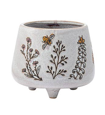Napco - Wholesale Plant Pot - Planter, Footed Bee with Flowers Item # 33884