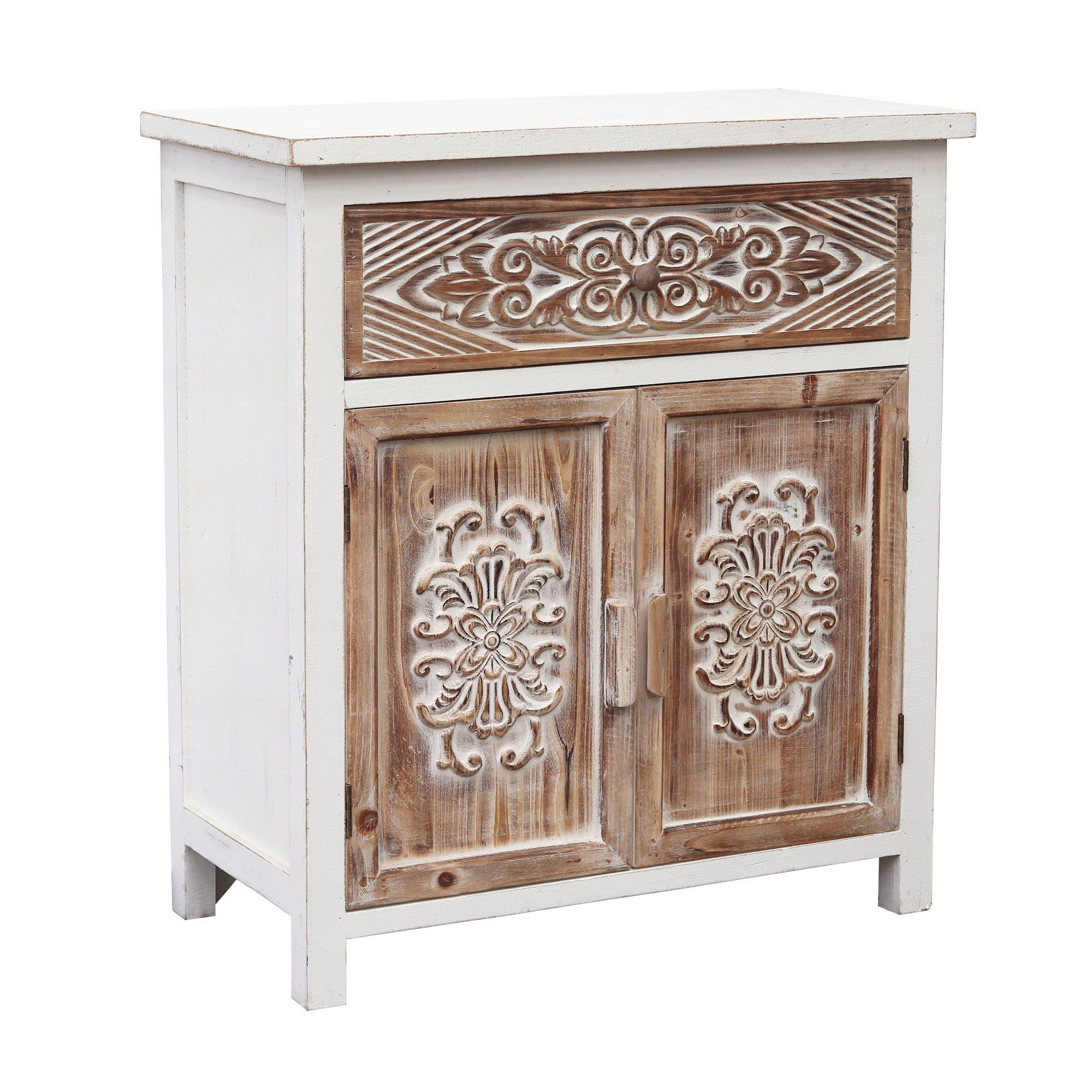 Paris Loft Inc - Wholesale Cabinet - Farmhouse Carved Wood Floor Cabinet2