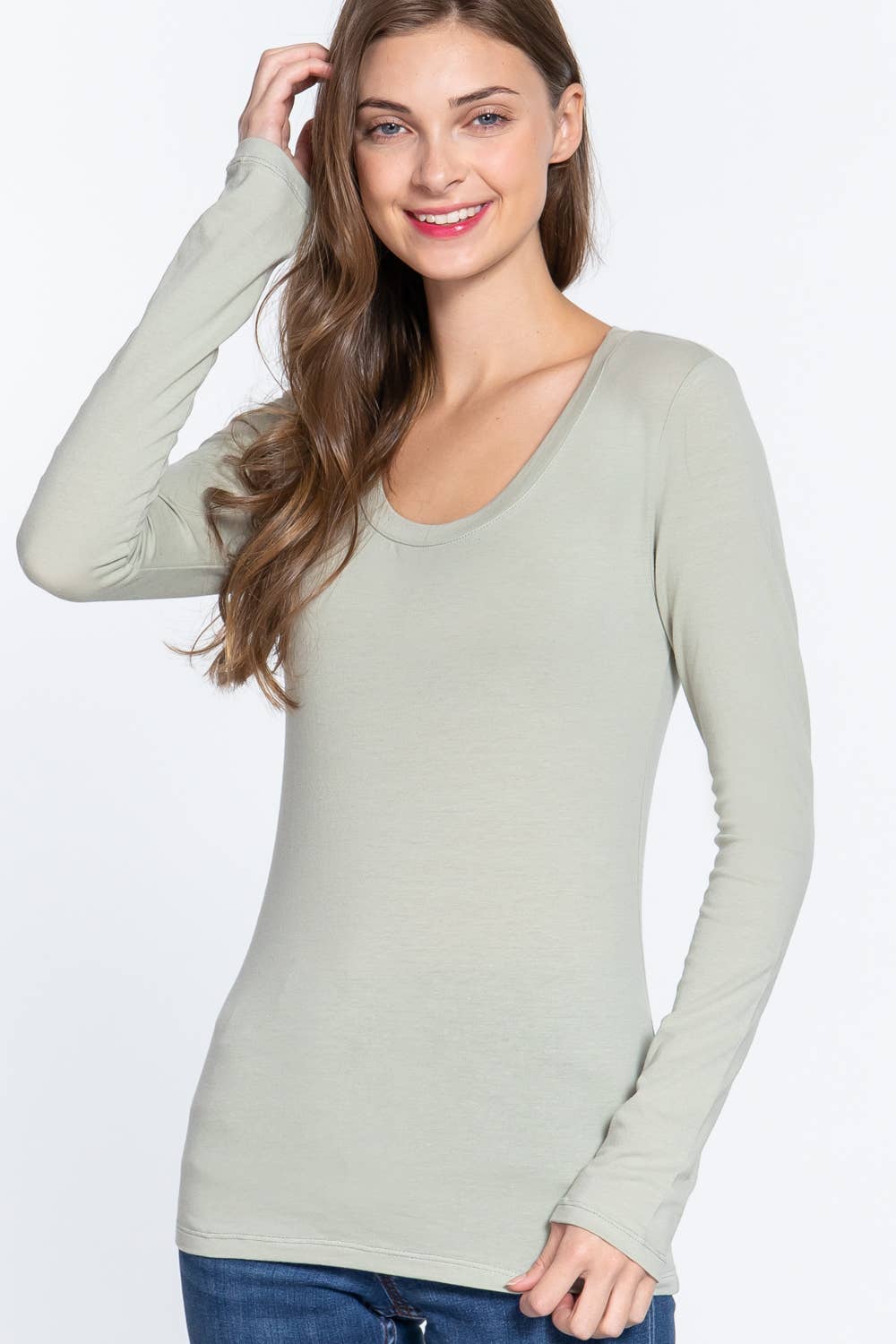 Active Basic | Active USA - Wholesale Knit Top - Women's - Long Sleeve Scoop Neck Top14