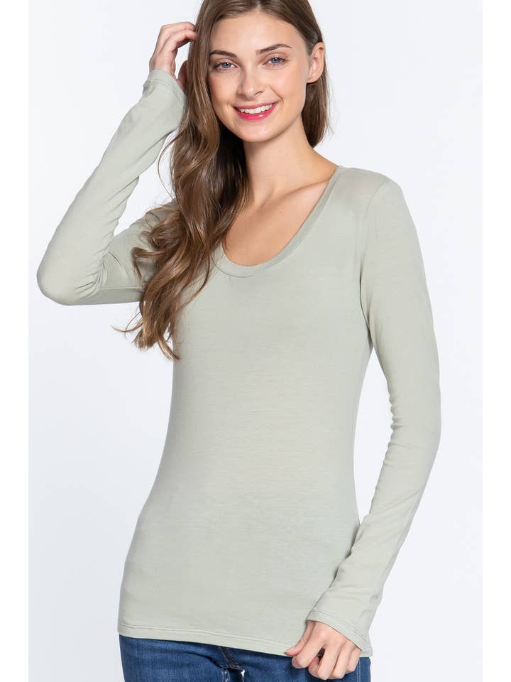 Active Basic | Active USA - Wholesale Knit Top - Women's - Long Sleeve Scoop Neck Top14