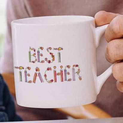 Crayon Font Teacher Mug for wholesale by This is Nessie