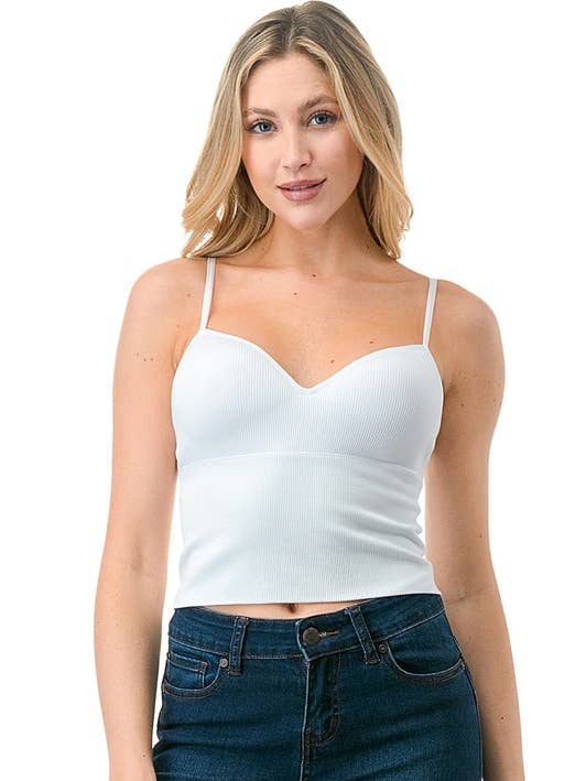 NT40 SOLID RIB BRA CUP CAMI TOP for wholesale by MIO WHOLESALE
