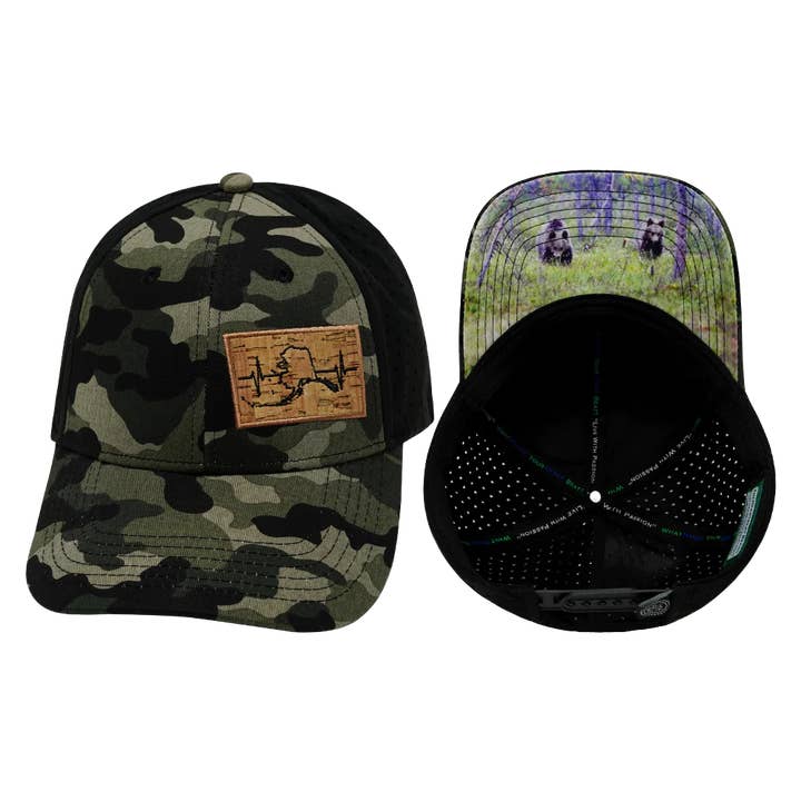 Chapeau Alaska | Profil Bas | Queue de Cheval | Camouflage - Noir pour la vente par The Heartbeat Brand