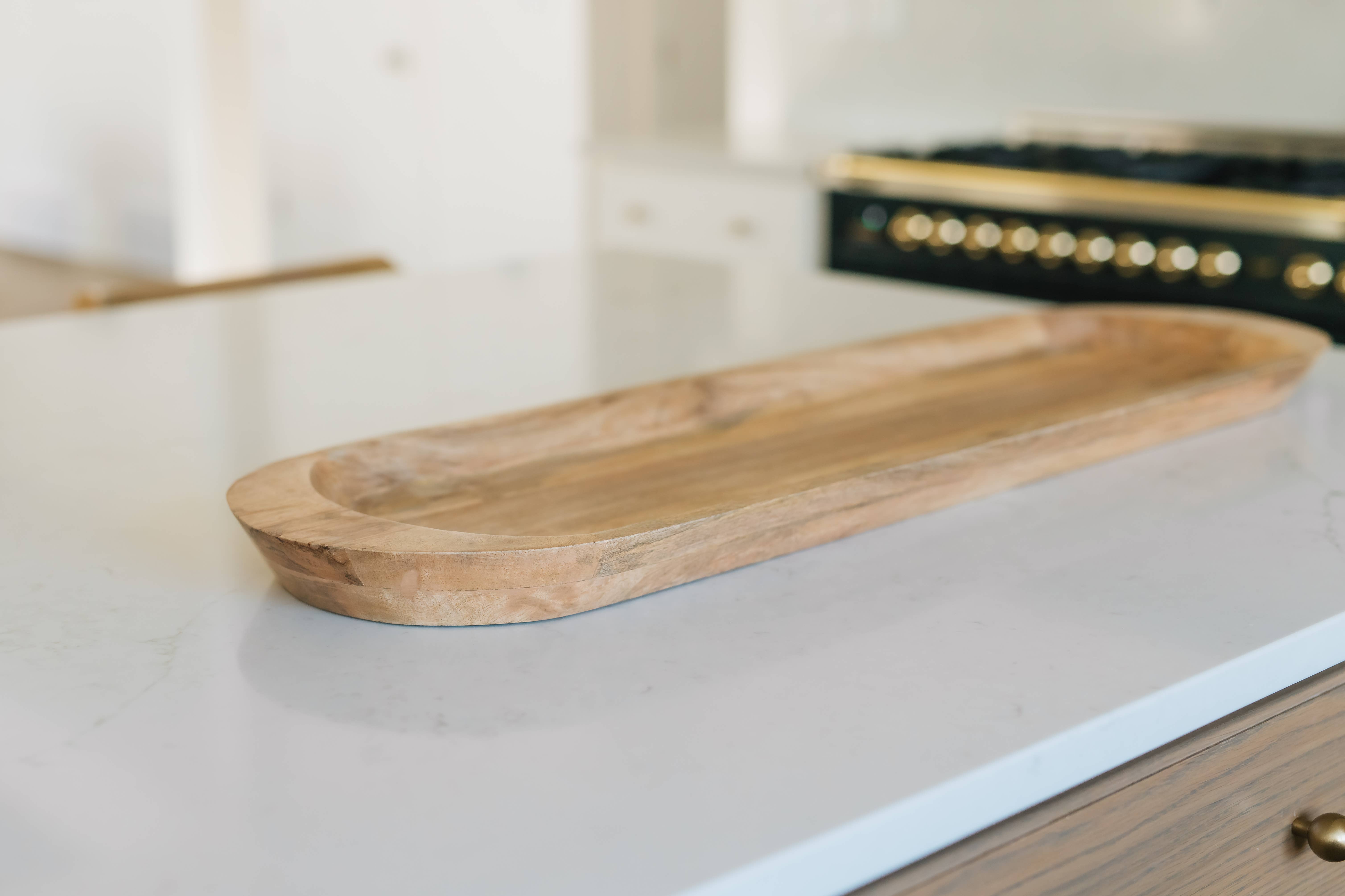 My Grounded Living - Vente Assiettes/plats/bols de décoration - Bol à pâte en bois de manguier sculpté à la main | Centre de table 40x97