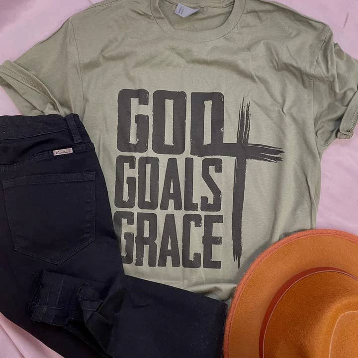 Camiseta con estampado God Goals & Grace Faith para venta al por mayor de ZZ Threadz