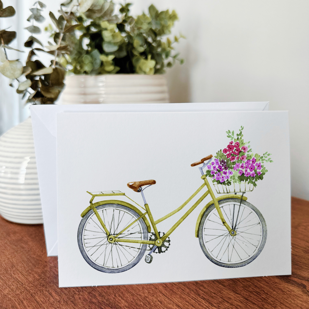 So Thoughtful Gifts - Wholesale Stationery/Notecard Set - Bikes Notecard Set of 10 - Blank Inside2