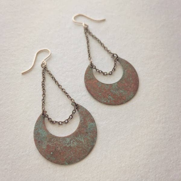 Beatrixbell Handcrafted - Wholesale Dangle Earrings - Copper Moon Earrings1