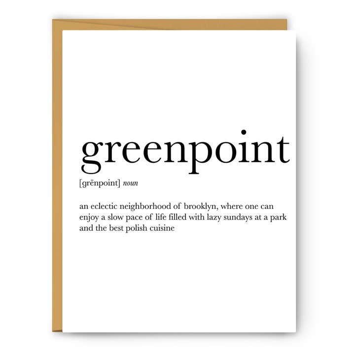 Greenpoint - New York City - Everyday Card for wholesale by Footnotes