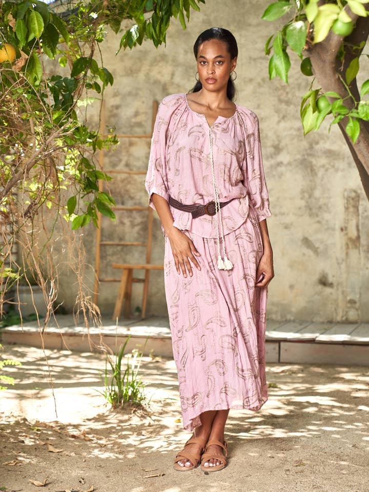 Geborduurd Boerenblouse & Rok Set 6309-MAS voor wholesale door Paparazzi