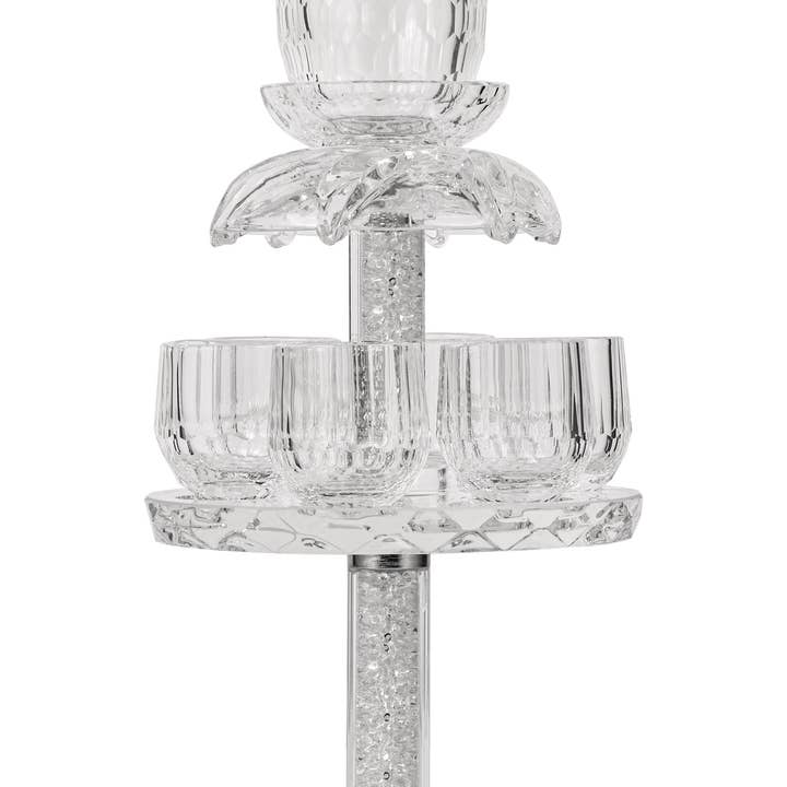 Crystal Fountain Cup Set with Crushed Gemstones for wholesale by Boker-Tov Shalom