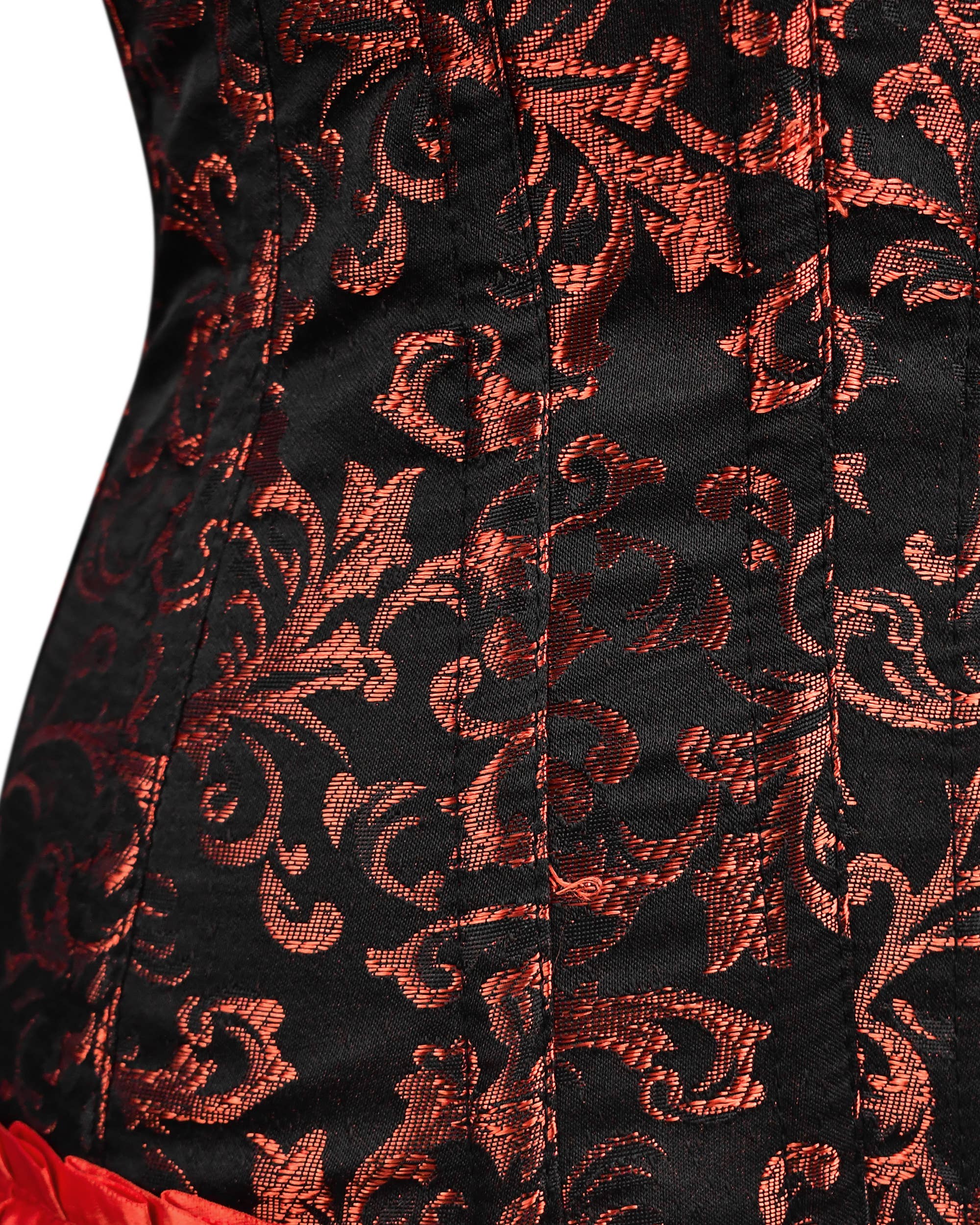 Attire Fashion Club - Vente Corset – femme - Corset rouge fait main avec armature en acier pour femme6