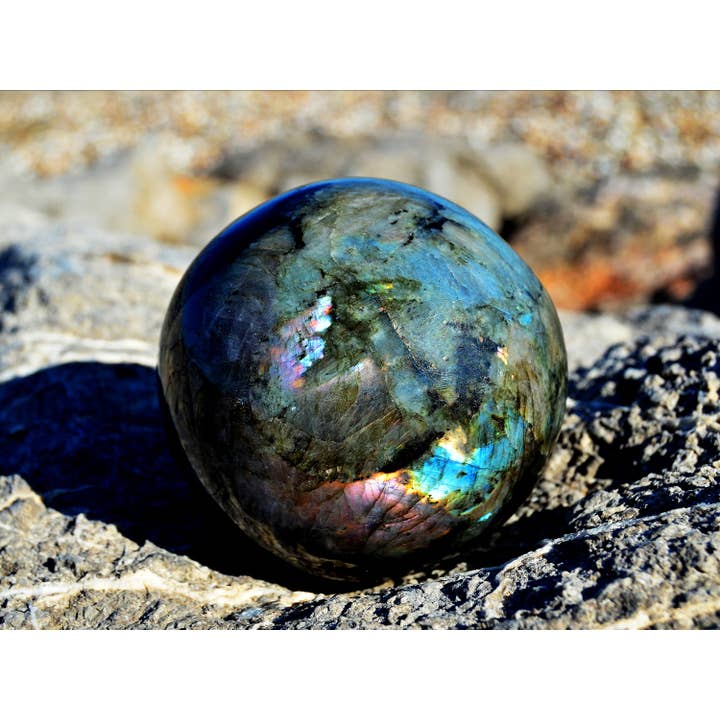 Kaia & Crystals - Wholesale Spiritual stone/crystal - XL Natural Labradorite Sphere Stone (65mm - 100mm)4
