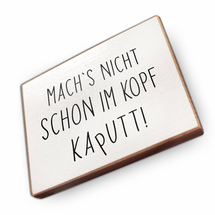 Beech Wood Fridge Magnet - Don't Overthink It for wholesale by wammi