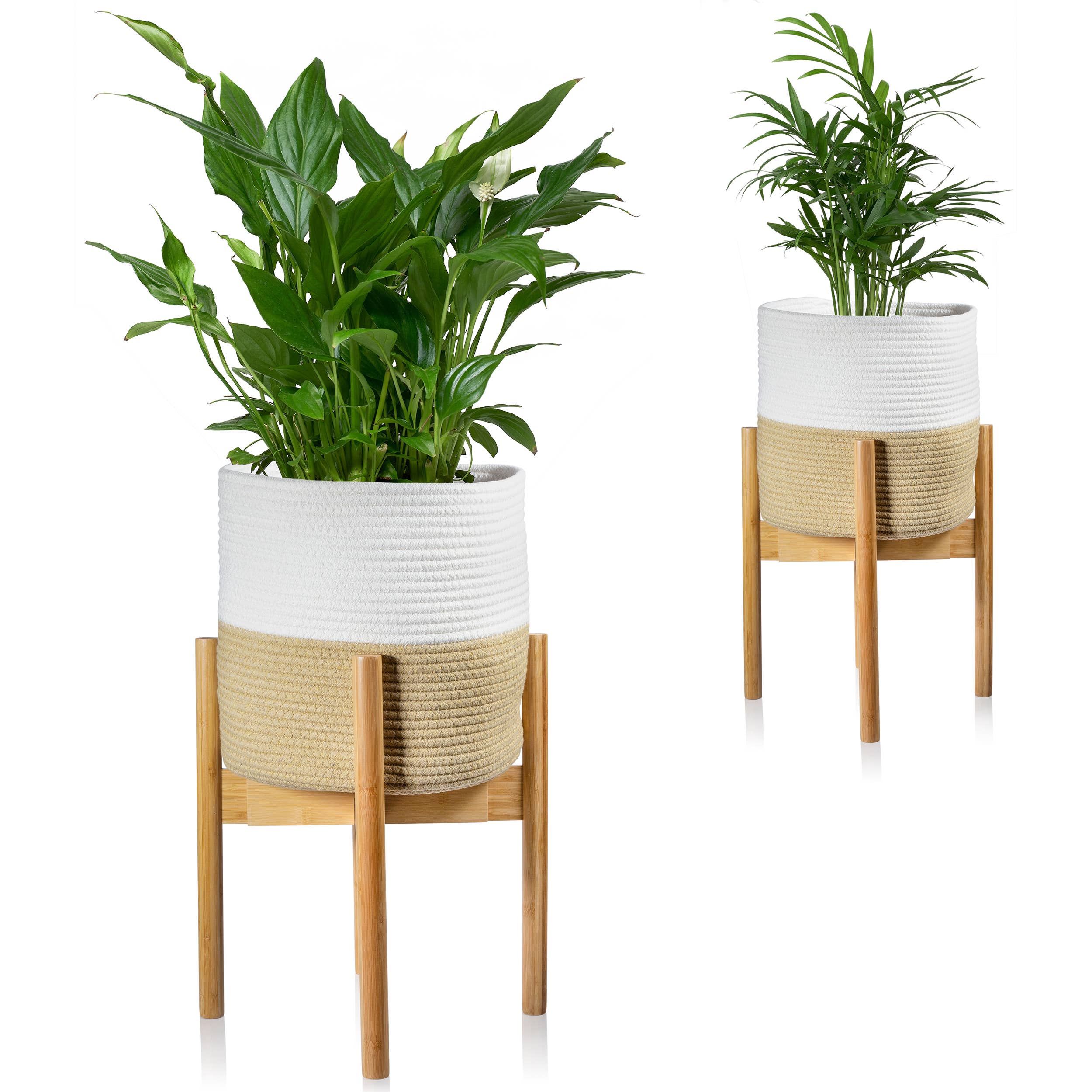 Alfie & Gem - Wholesale Plant Pot Stand - Bamboo Mid Century Plant Stand with Adjustable Width8