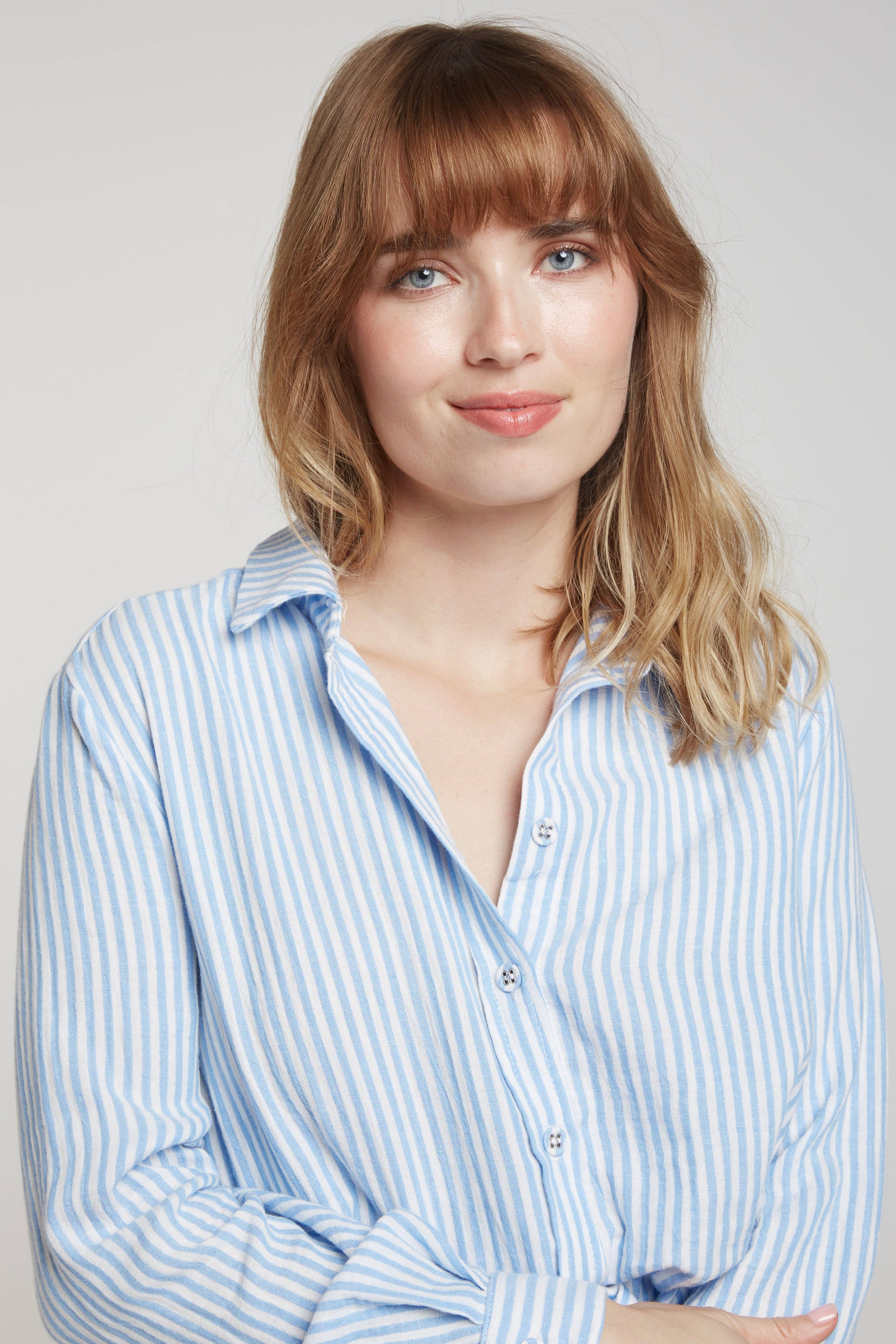 Andy & Lucy – Engroshandel Skjorte - Dame – HEATHER - stribet bomuldsgaze-skjorte3