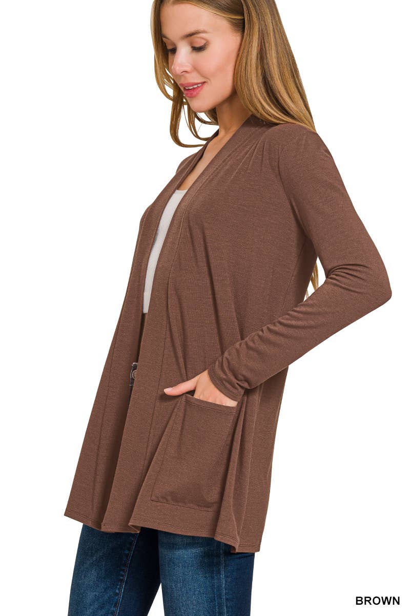 Vanilla Monkey - Vendita all'ingrosso Cardigan - Donna - Cardigan morbido e leggero con tasca frontale aperta3