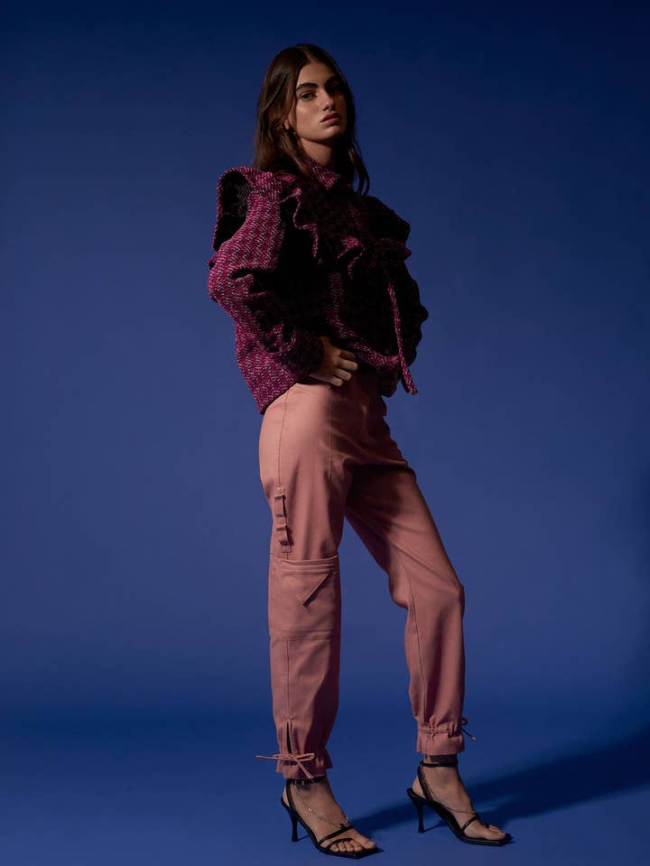 Capetown Cargo Pants Denim Pink for wholesale by Virago Barcelona