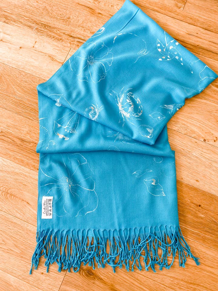 BLUE BEACHY SCARF/ SHAWL (NEW) for wholesale by Candice Wren