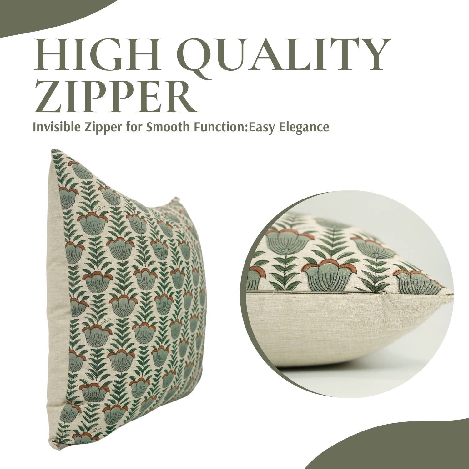 Fabdivine - Wholesale Throw Pillow Cover - Decorative Block Print Linen Blend Pillow Cover - Lotus7