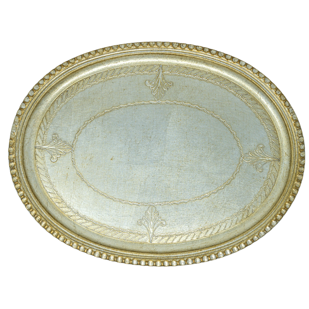 Arte Italica & Crown Linen Designs - Vente Plateaux décoratifs - Plateau ovale en bois Florentino - Nouveau0