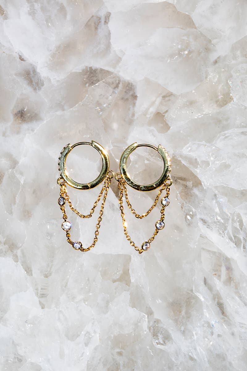 Native Gem - Vendita all'ingrosso Orecchini a cerchietto - TRESOR HUGGIES - VERMEIL ORO 14K2