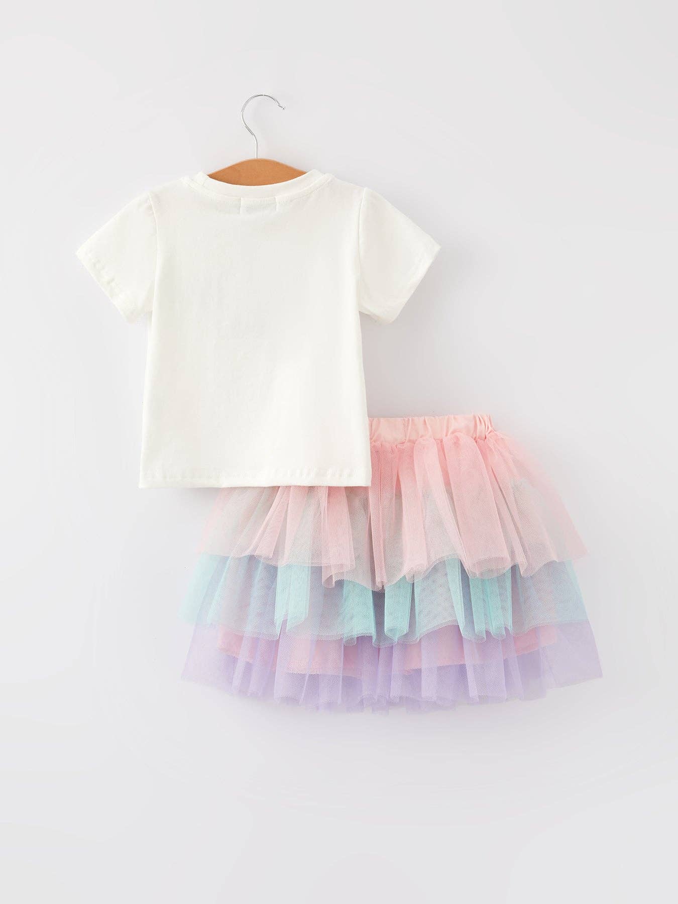 Rylee Faith Designs - Wholesale Top en rok-set - Kinderen - Set voor meisjes met katoenen T-shirt met ‘SWIFTIE’ applicatie en gaze rok5