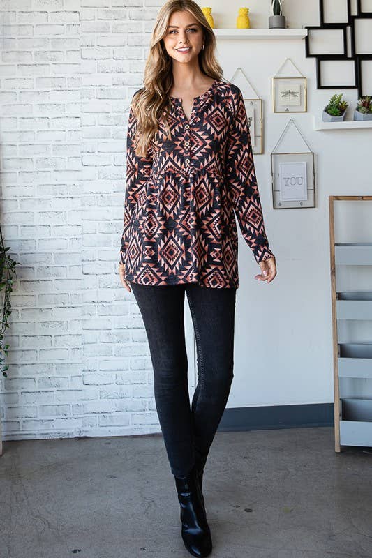 ROUGE/MULTI TOP DE POUPÉE AZTÈQUE MULTICOLORE ET6755-25 en vente sur Faire3