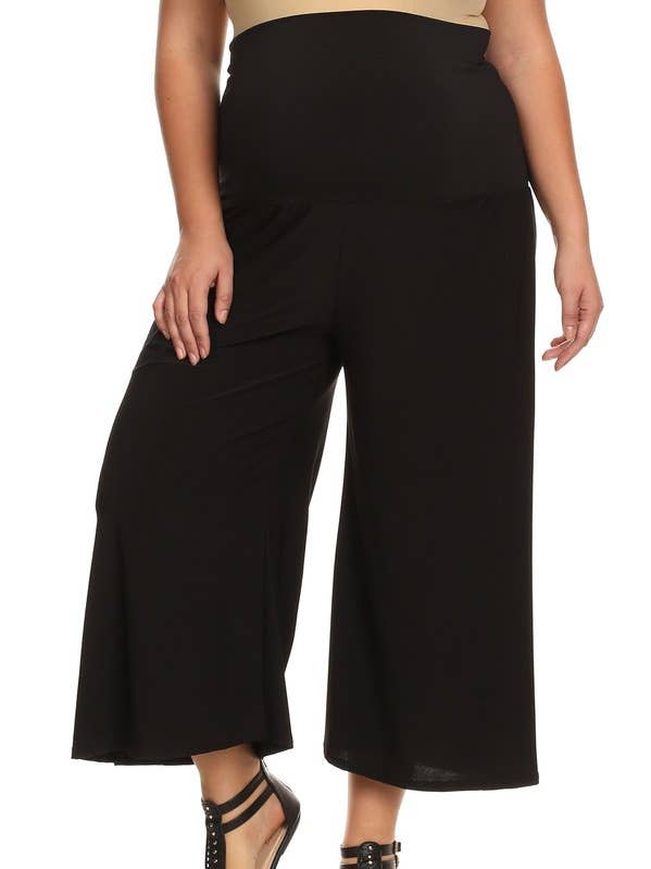High waisted lounge pants in loose fit with cropped for wholesale by Lady Curvaceous