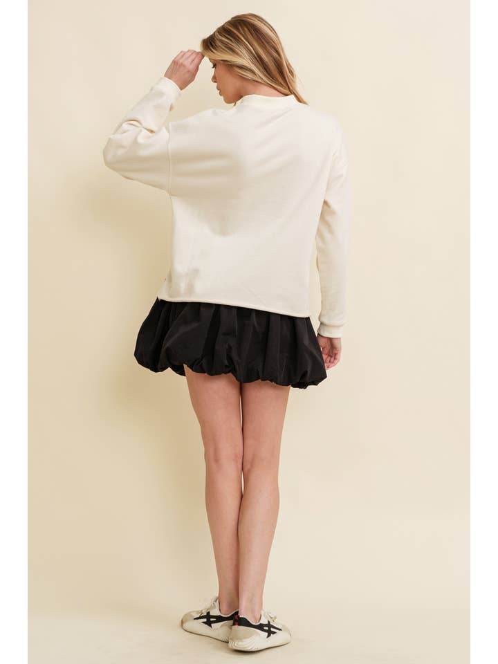 Cream CT15228J-4 - BULLDOGS PRINT PULLOVER SWEATER for wholesale on Faire4