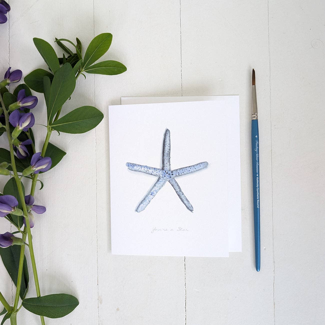 Finding Silver Pennies - Wholesale Everyday Greeting Card - Blue Starfish Note Card | Coastal Greeting Card1