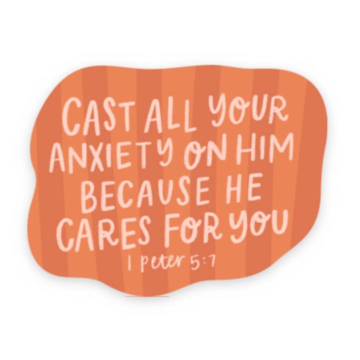 1 Peter 5:7 Sticker | Adesivi cristiani sulla fede, Bibbia per la vendita all'ingrosso da parte di swaygirls