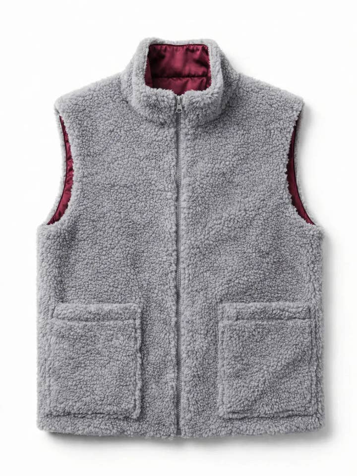 Gilet unisexe en laine - gris clair pour la vente par Mellow