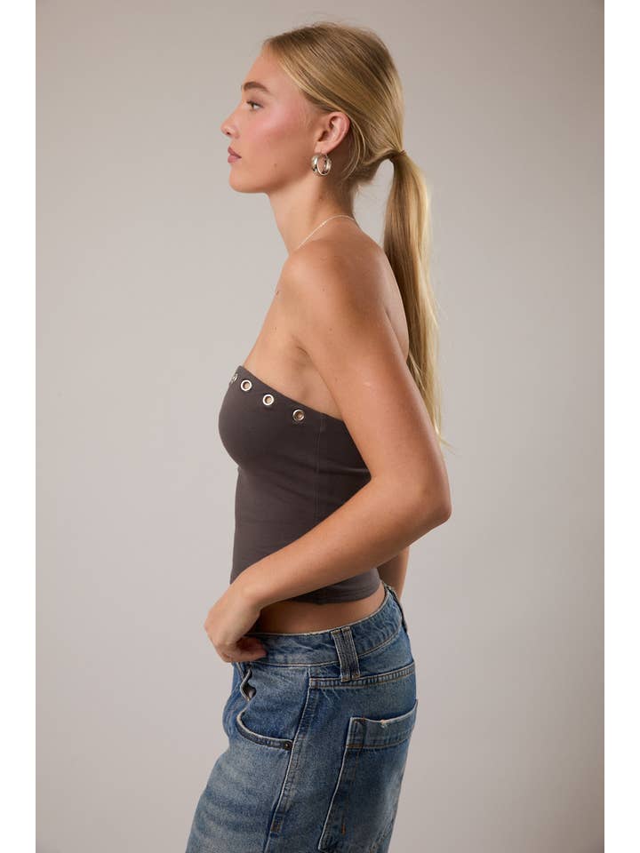 CHARCOAL DOUBLE LINED REVERSIBLE TUBE TOP for wholesale on Faire1