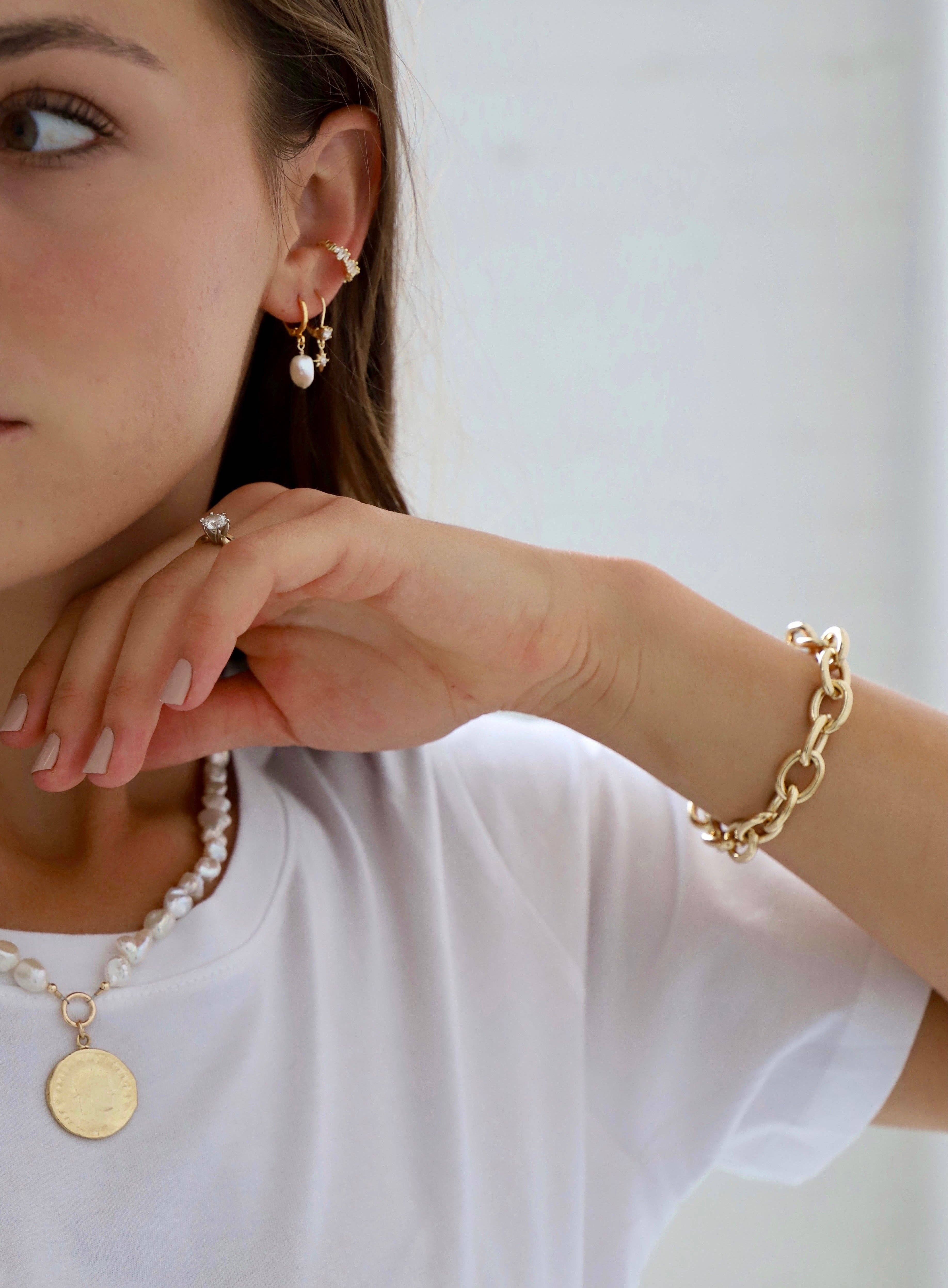 Katie Waltman Jewelry - Wholesale Huggie Earrings - KESHI PEARL NUGGET HUGGIES4