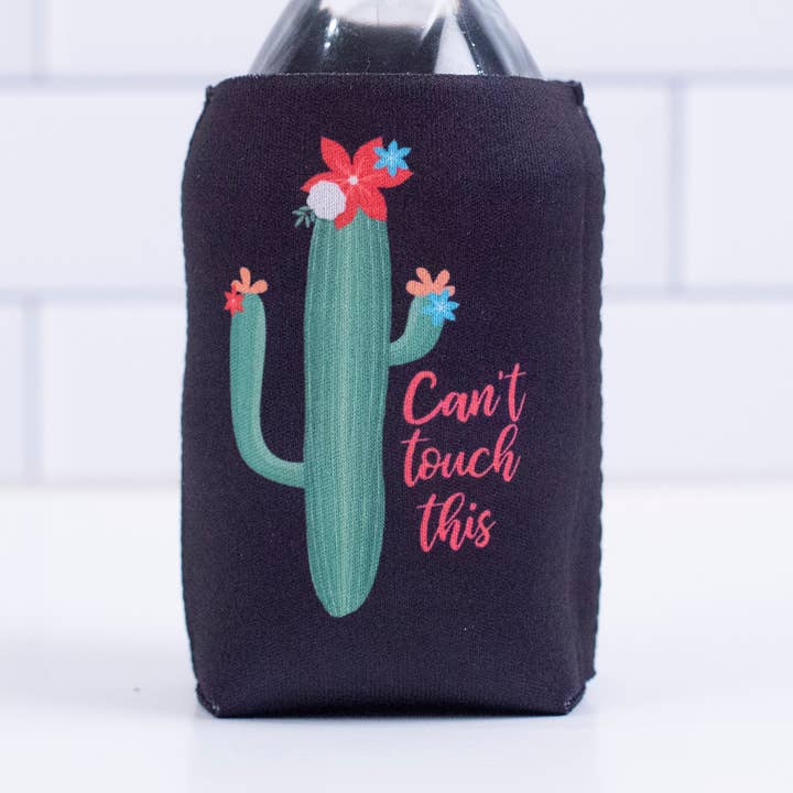 Cant Touch This Cactus Koozie Koolie Black for wholesale by Mod Lounge Paper Company