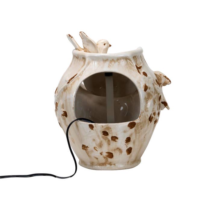 Foreside Home & Garden - Wholesale Ornament - Distressed Bird Bath Garden Water Fountain with Pump
