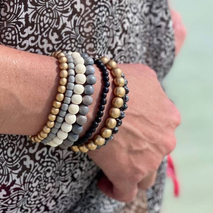 Jo Bird Jewelry – wholesale Beaded bracelet – Mali Wood Elastic Bracelet - 8mm