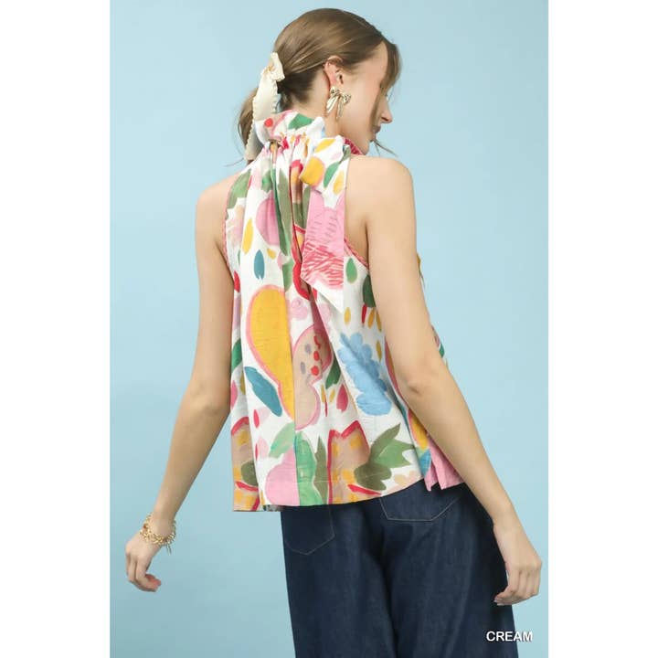 STYLE USA - Wholesale Tunic - Women's - NEW Multi-Color Floral Halter Neck Boho Top2