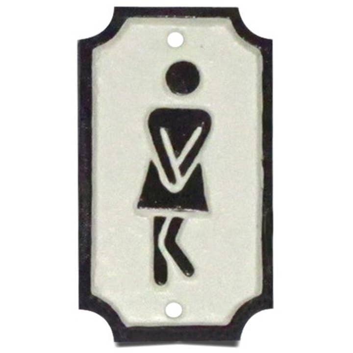 Twisted Woman Cast Iron Toilet Plaque, White B for wholesale by NACH