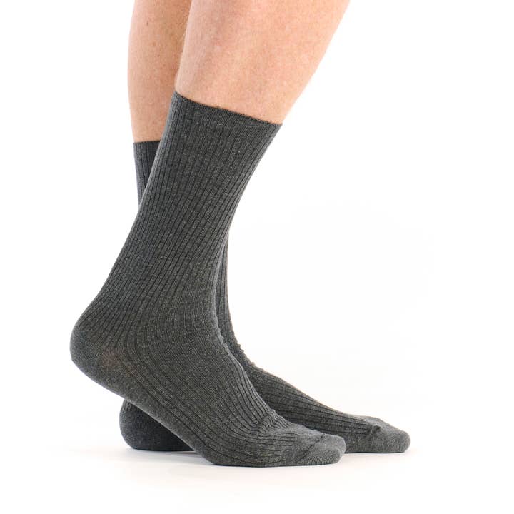 Calcetín acanalado de compresión jaspeado en antracita para venta al por mayor de Pom de pin